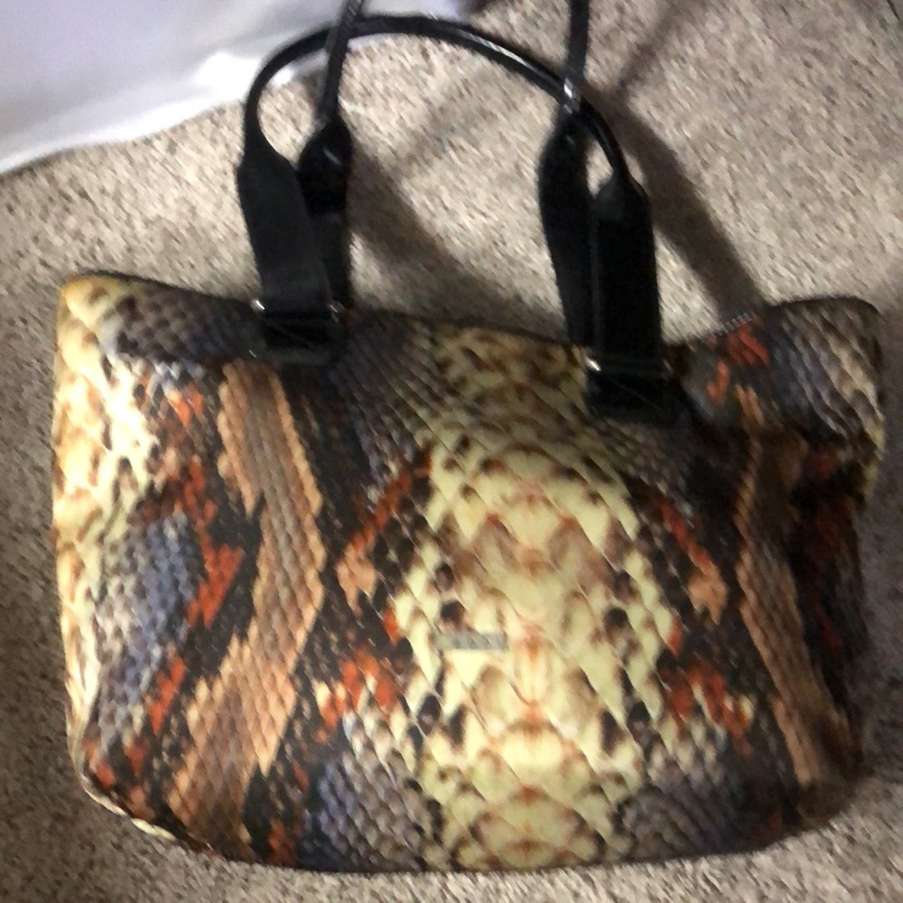 Abbie Snakeskin Pattern Tote with Black Accents - Picture 5 of 7